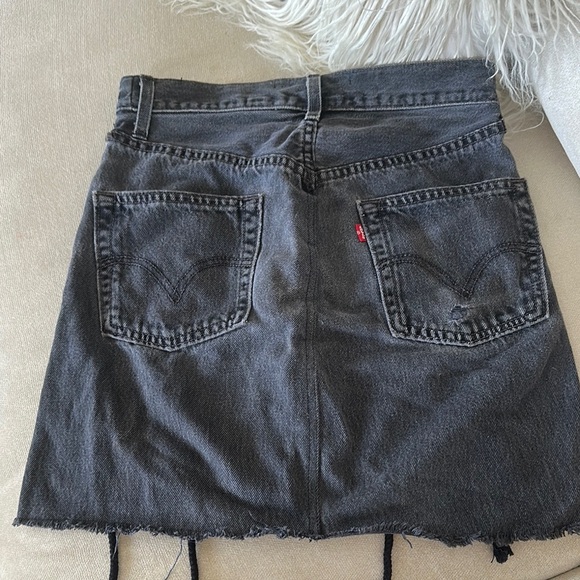 Levi American Vintage Black Denim Lace-Up Skirt - Picture 3 of 4